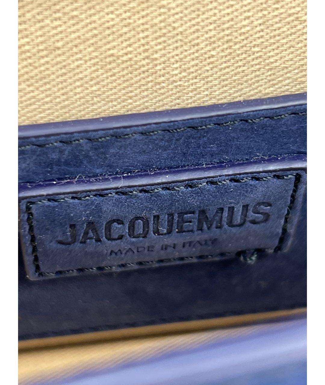 JACQUEMUS Темно-синяя замшевая сумка с короткими ручками, фото 7