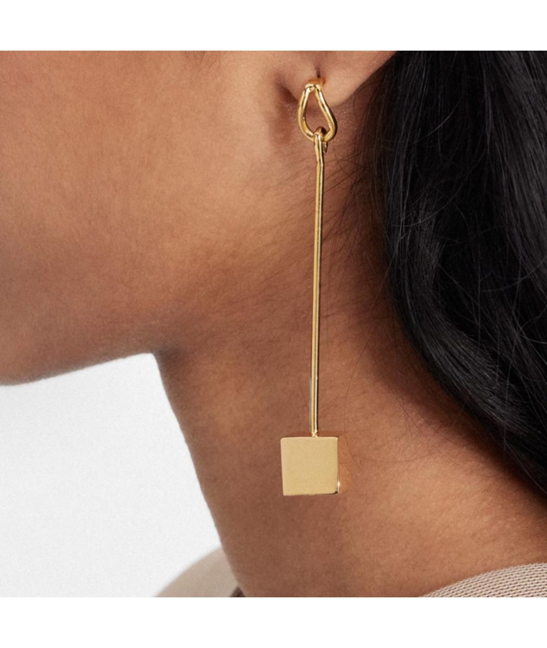 JACQUEMUS Золотые латунные серьги, фото 4