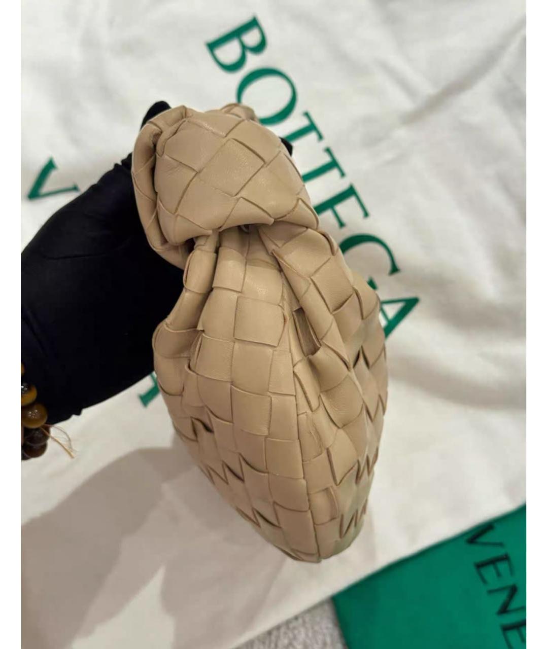 BOTTEGA VENETA Бежевая кожаная сумка с короткими ручками, фото 5