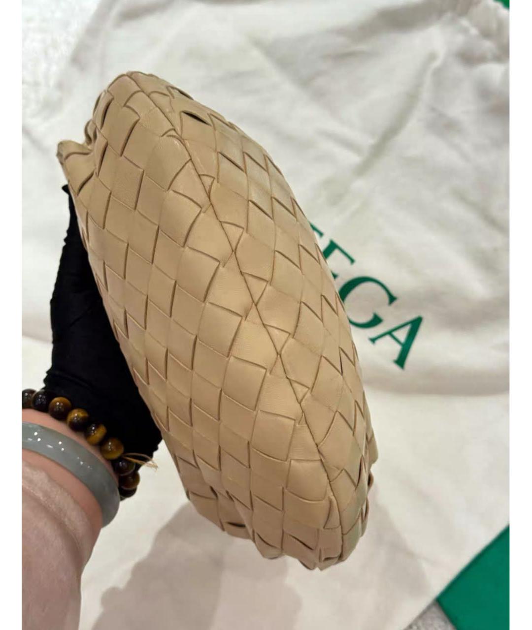 BOTTEGA VENETA Бежевая кожаная сумка с короткими ручками, фото 4