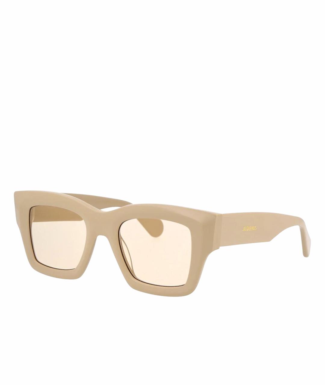JACQUEMUS Бежевые пластиковые солнцезащитные очки, фото 1