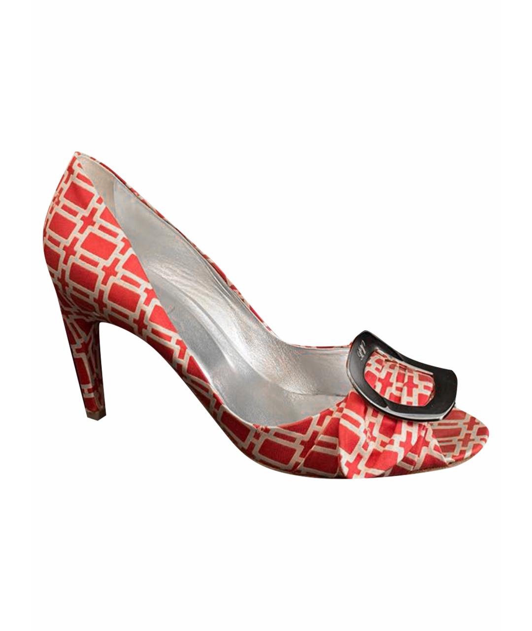 ROGER VIVIER Красные текстильные туфли, фото 1