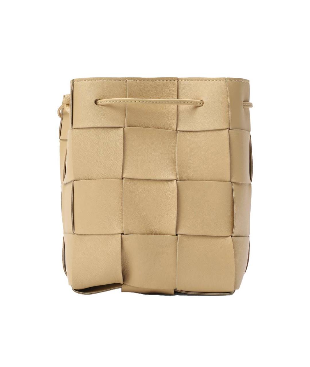 BOTTEGA VENETA Бежевая кожаная сумка на плечо, фото 3