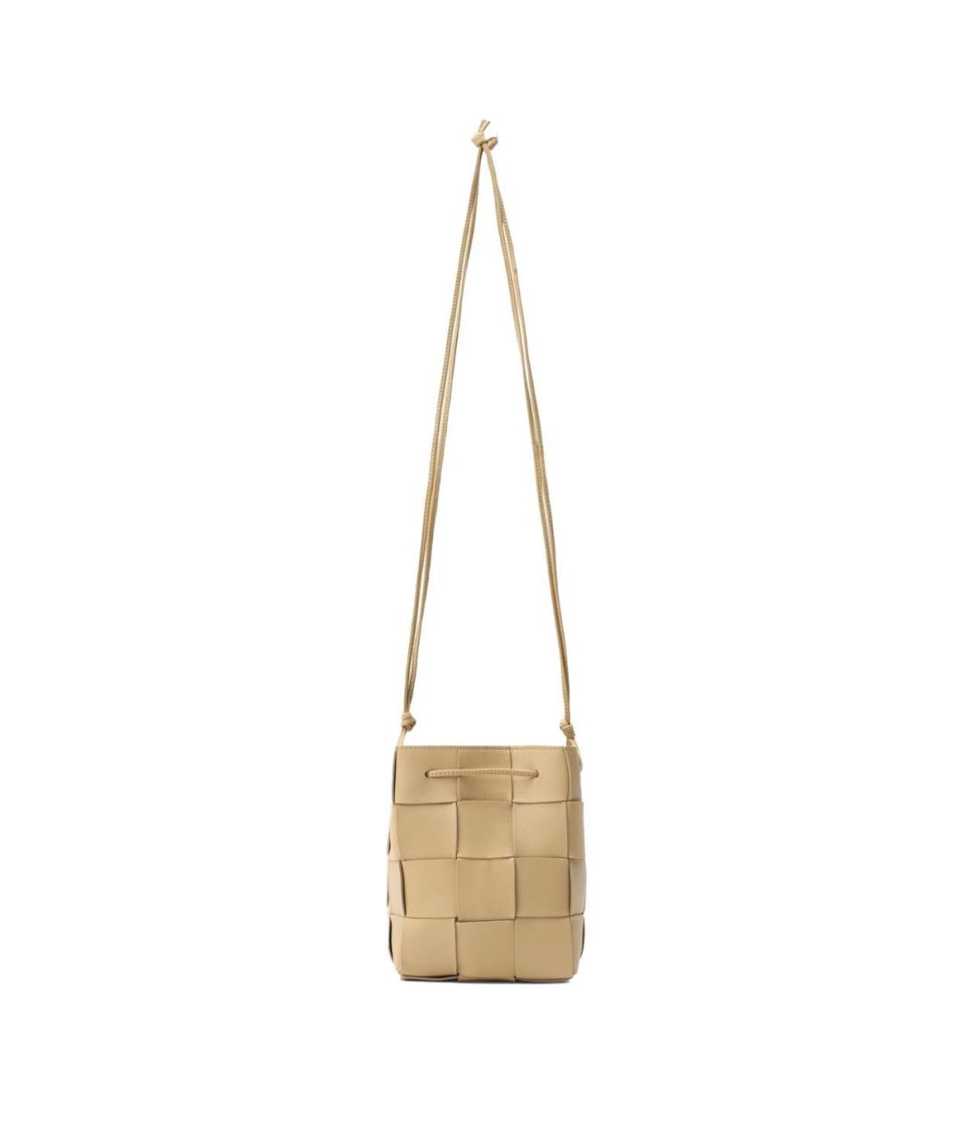 BOTTEGA VENETA Бежевая кожаная сумка на плечо, фото 2