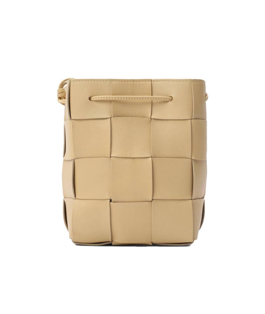 BOTTEGA VENETA Бежевая кожаная сумка на плечо, фото 1