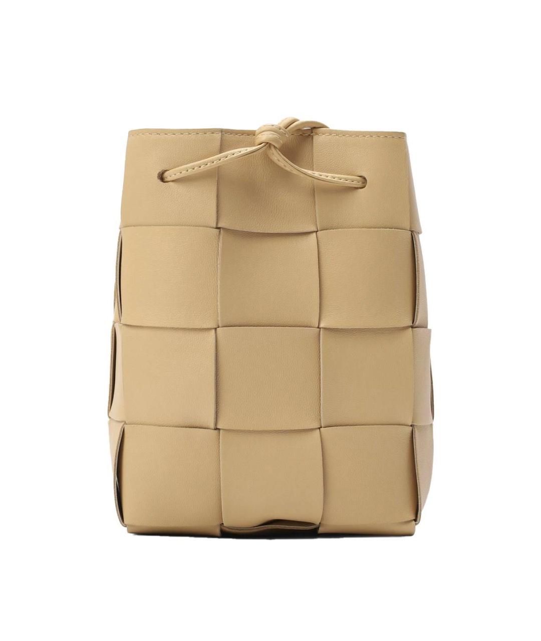 BOTTEGA VENETA Бежевая кожаная сумка на плечо, фото 4