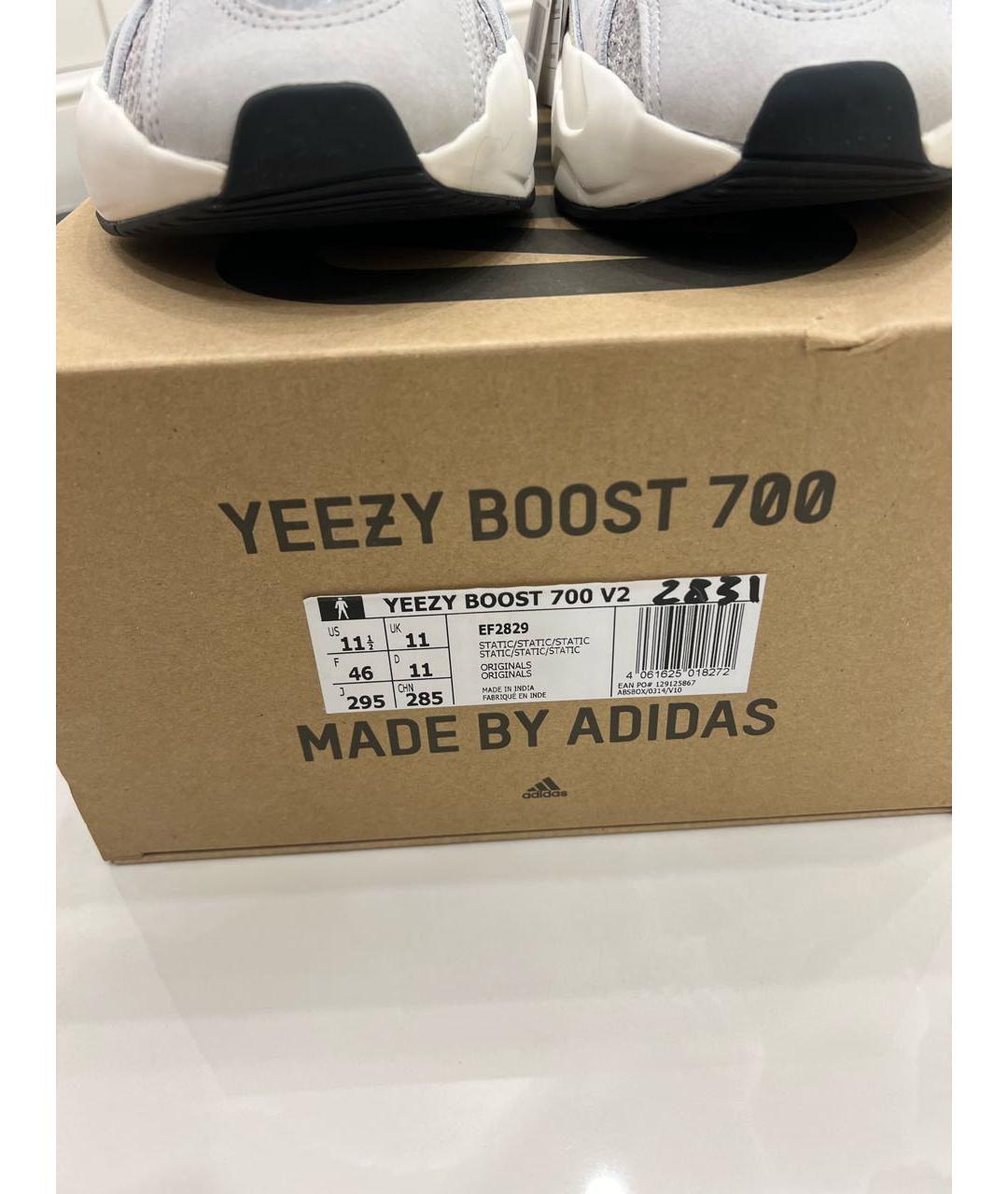 ADIDAS YEEZY Белые текстильные низкие кроссовки / кеды, фото 7