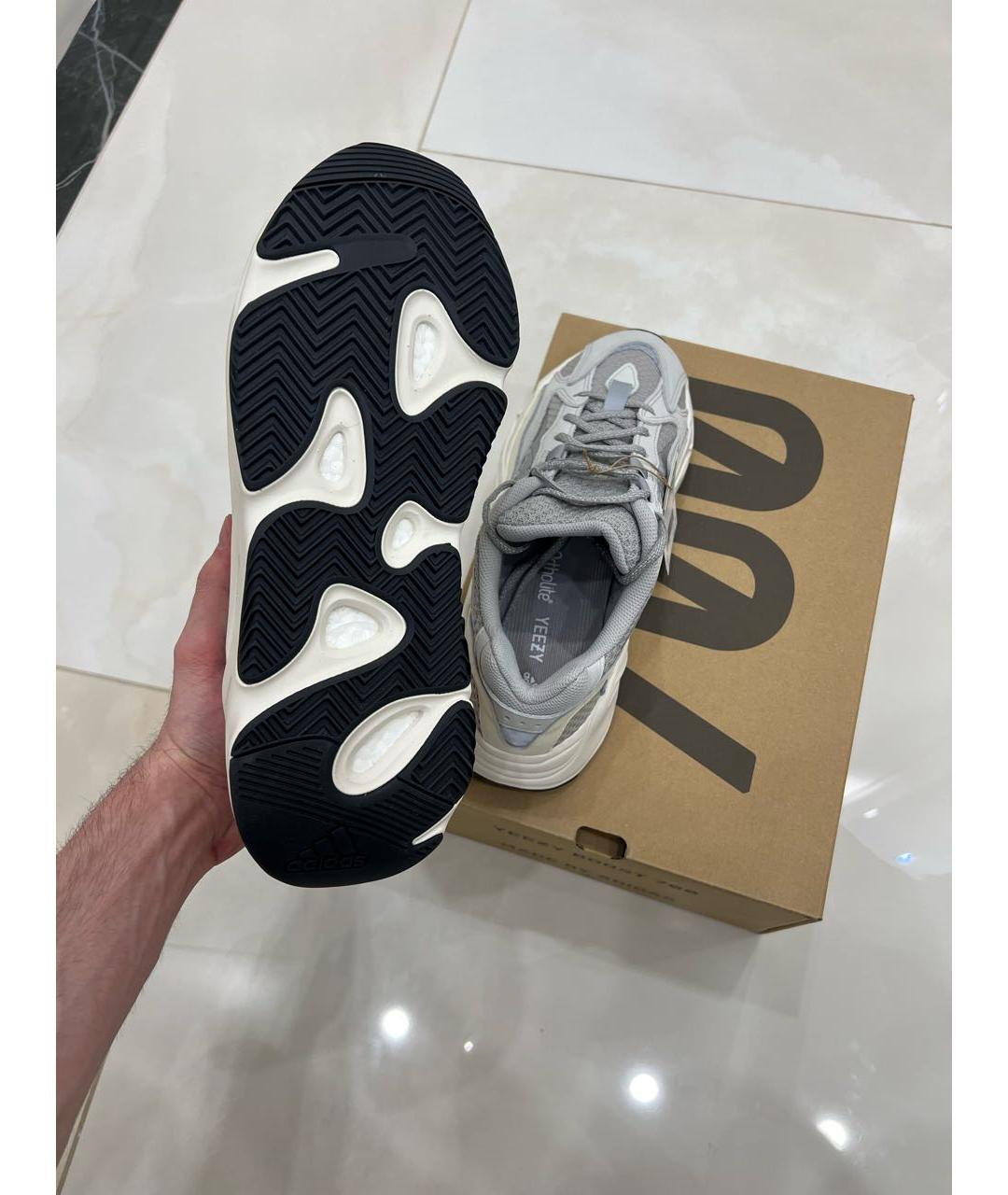 ADIDAS YEEZY Белые текстильные низкие кроссовки / кеды, фото 6