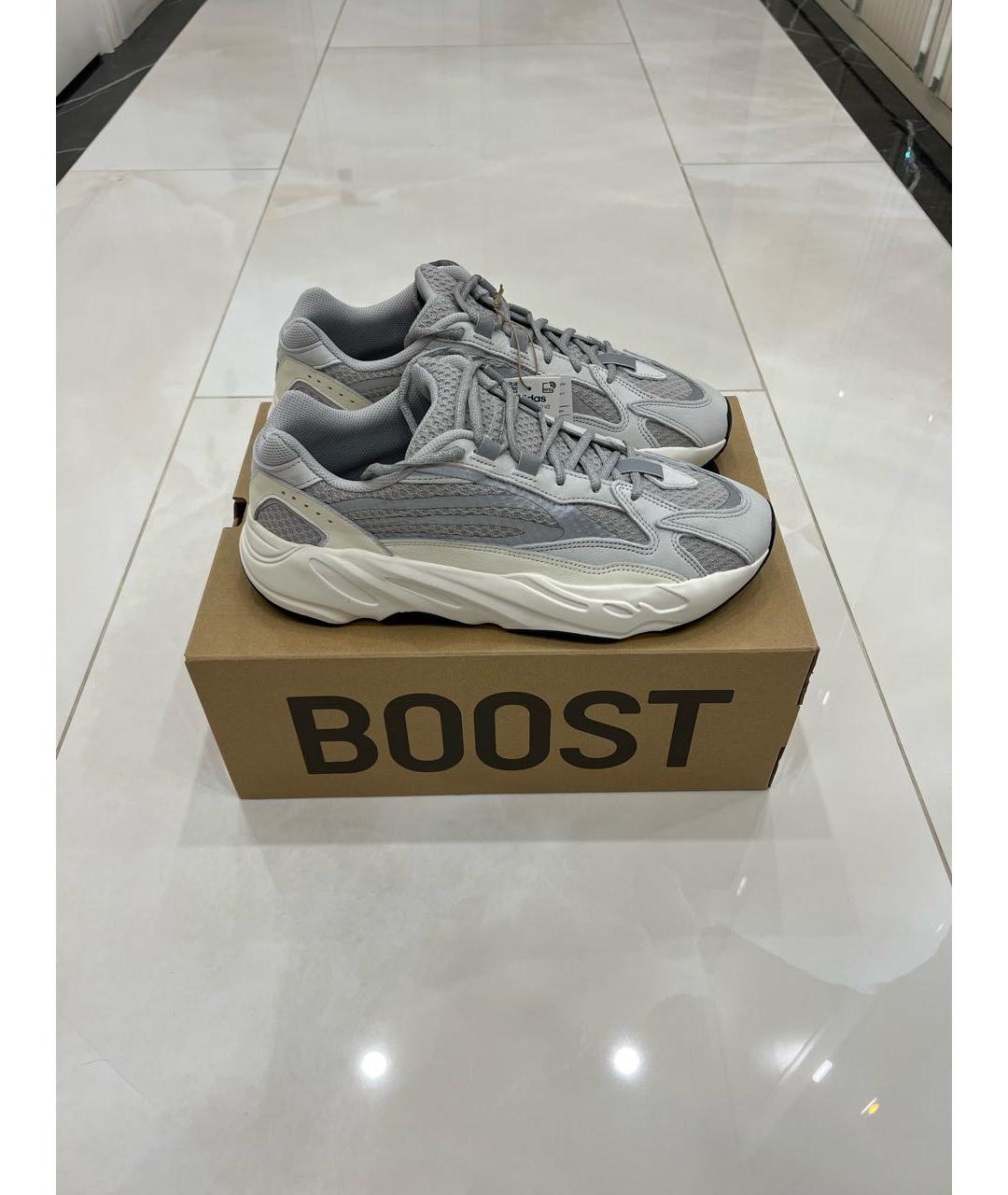 ADIDAS YEEZY Белые текстильные низкие кроссовки / кеды, фото 8