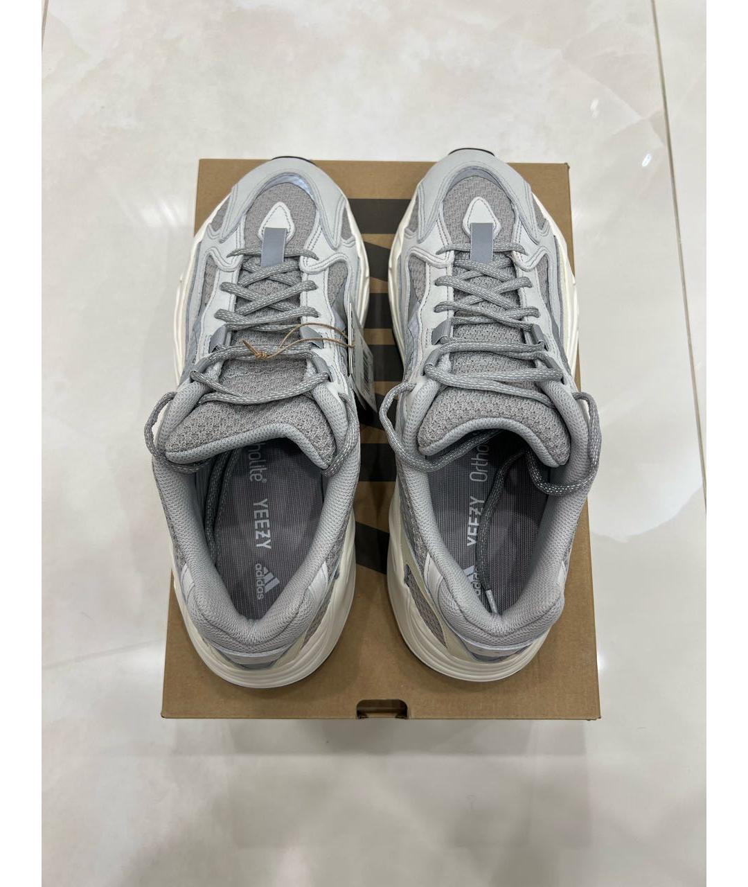 ADIDAS YEEZY Белые текстильные низкие кроссовки / кеды, фото 3