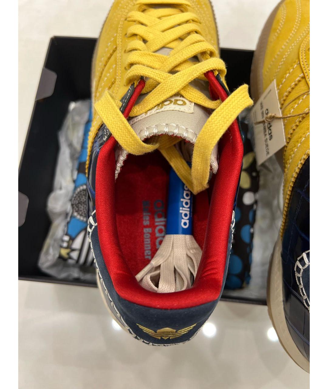 ADIDAS Желтые нубуковые низкие кроссовки / кеды, фото 6