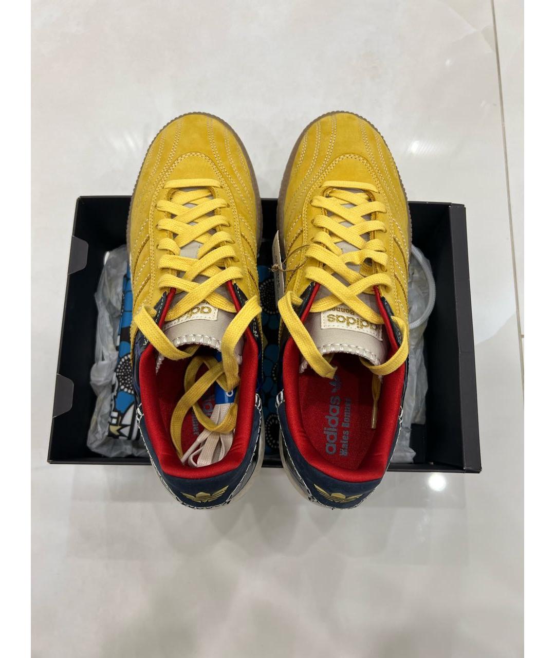 ADIDAS Желтые нубуковые низкие кроссовки / кеды, фото 3