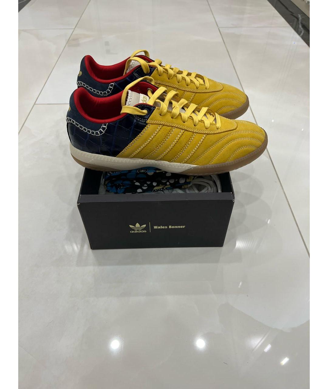 ADIDAS Желтые нубуковые низкие кроссовки / кеды, фото 8