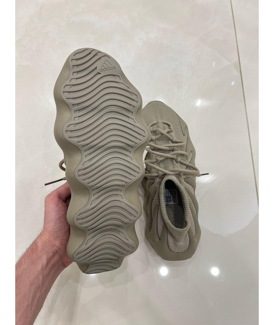 ADIDAS YEEZY Бежевые текстильные низкие кроссовки / кеды, фото 6