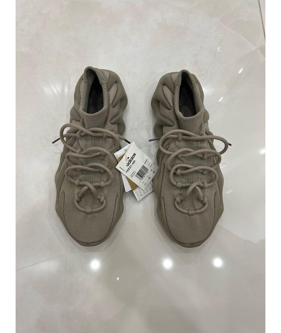 ADIDAS YEEZY Бежевые текстильные низкие кроссовки / кеды, фото 2