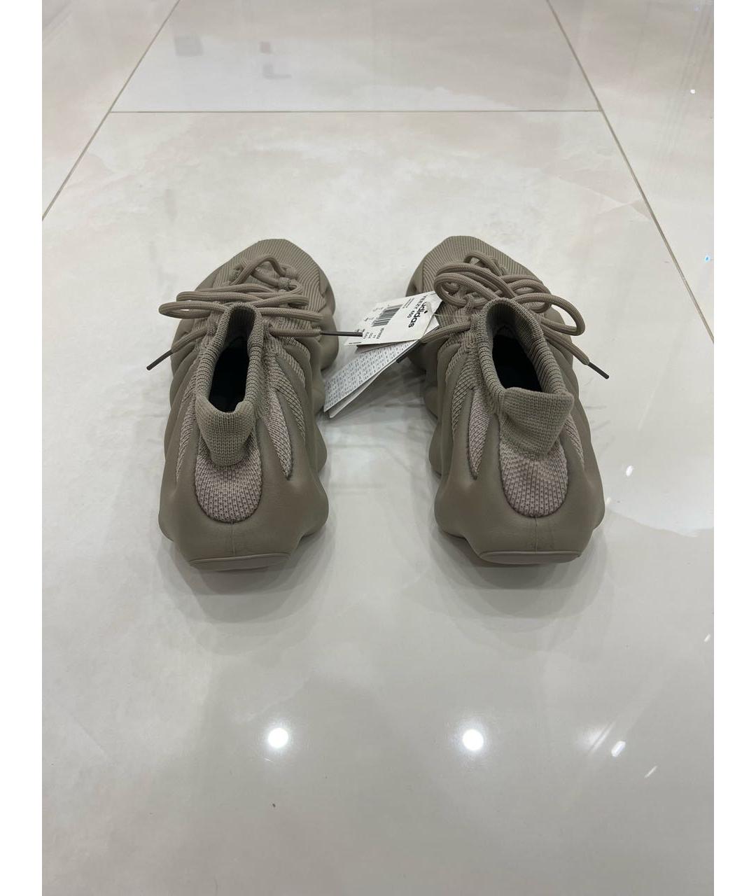 ADIDAS YEEZY Бежевые текстильные низкие кроссовки / кеды, фото 4
