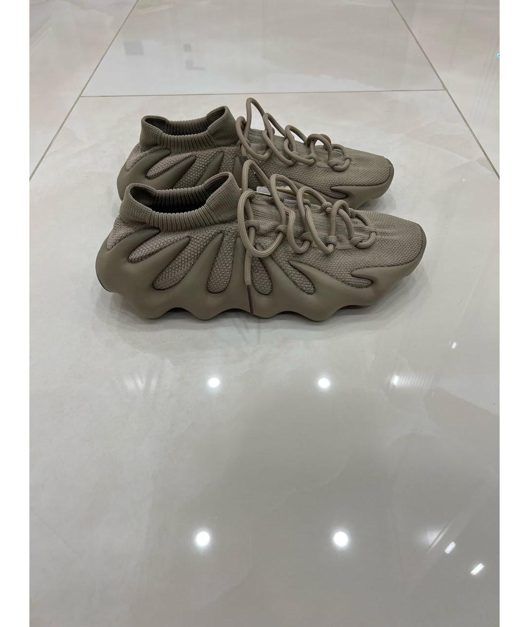 ADIDAS YEEZY Бежевые текстильные низкие кроссовки / кеды, фото 8