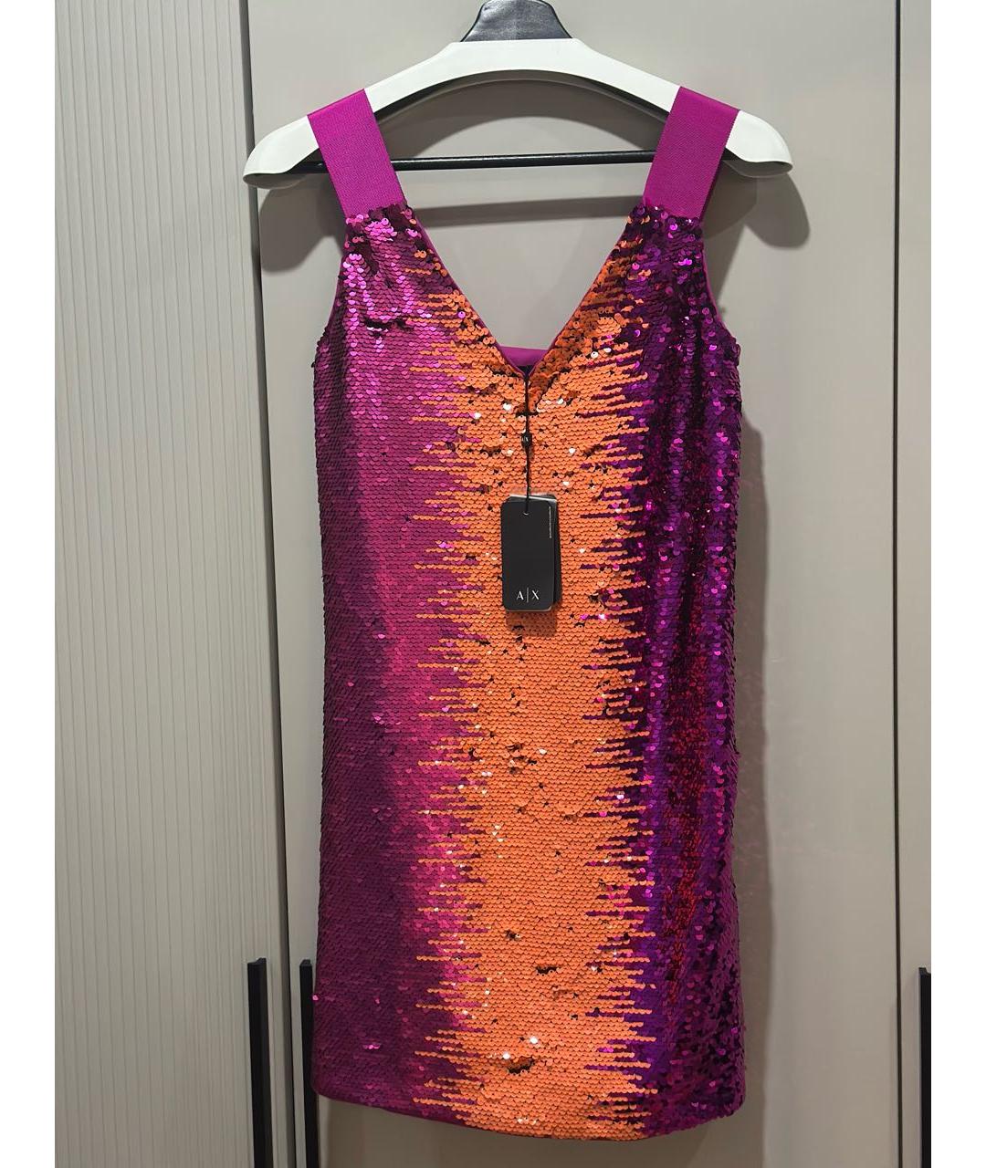 ARMANI EXCHANGE Розовый полиэстеровый сарафан, фото 6