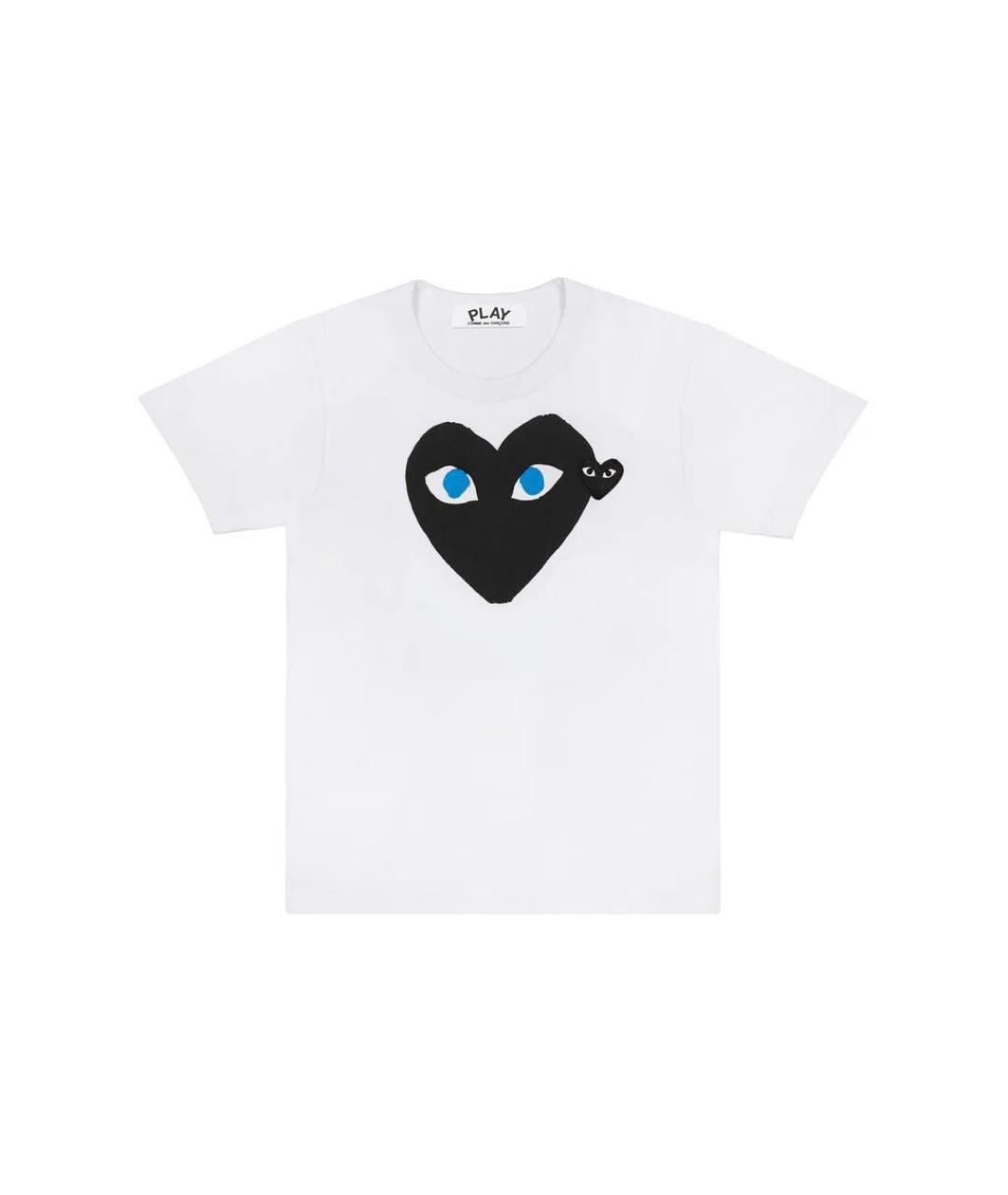 COMME DES GARÇONS PLAY Белая хлопковая футболка, фото 1