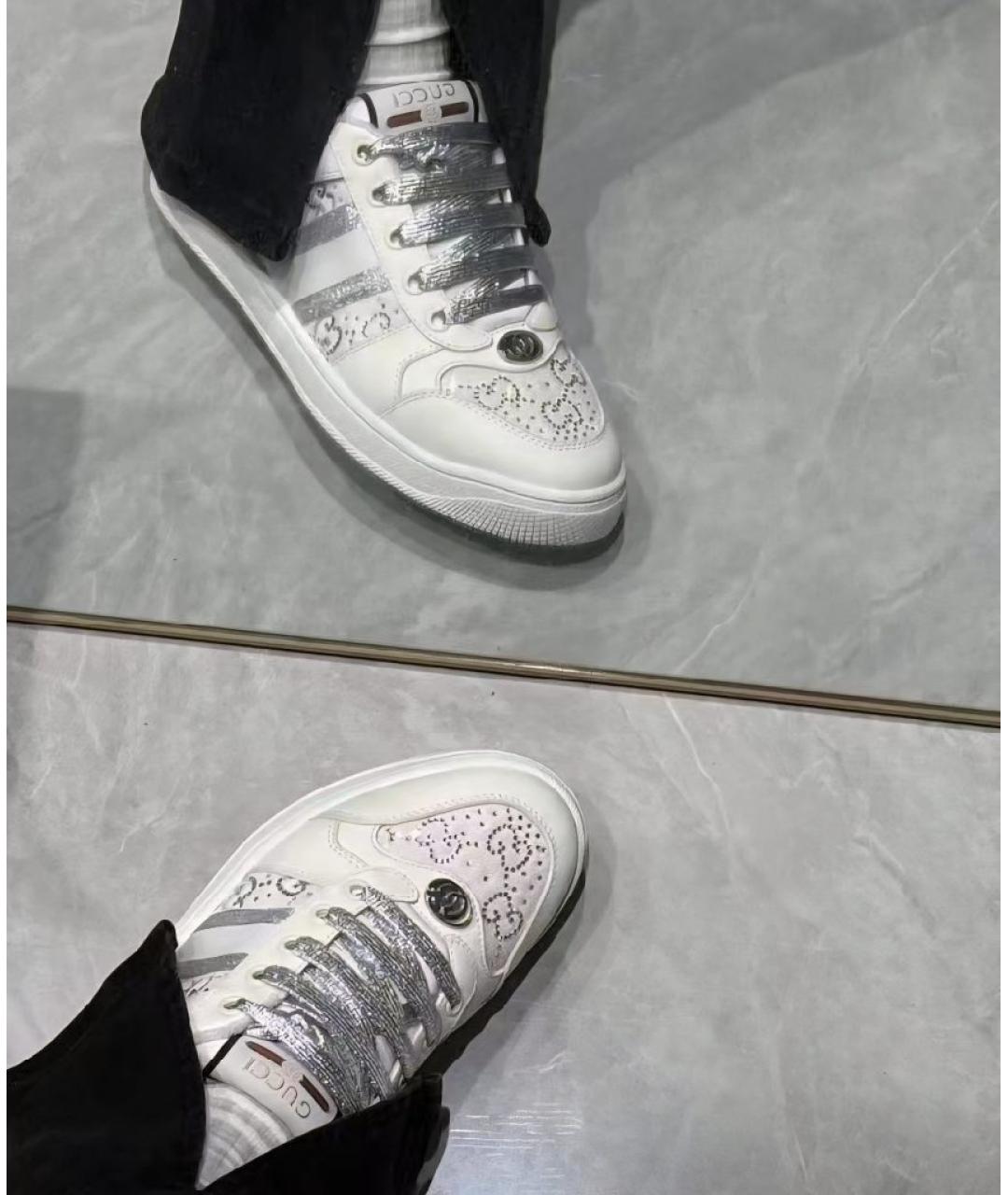 GUCCI Белые кожаные кеды, фото 6