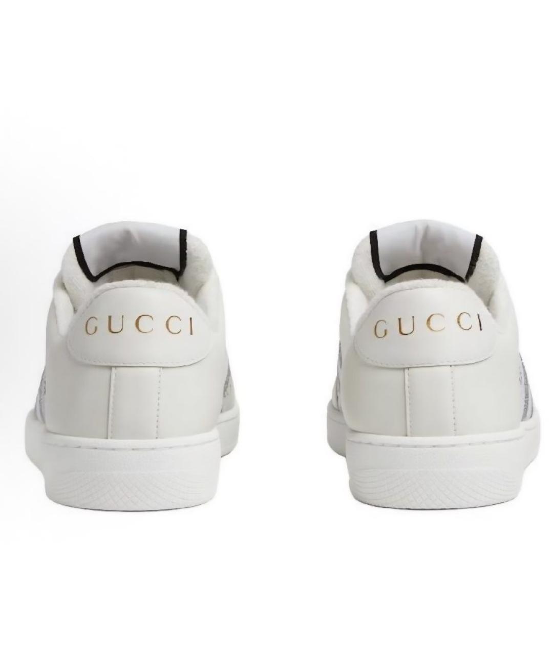 GUCCI Белые кожаные кеды, фото 3