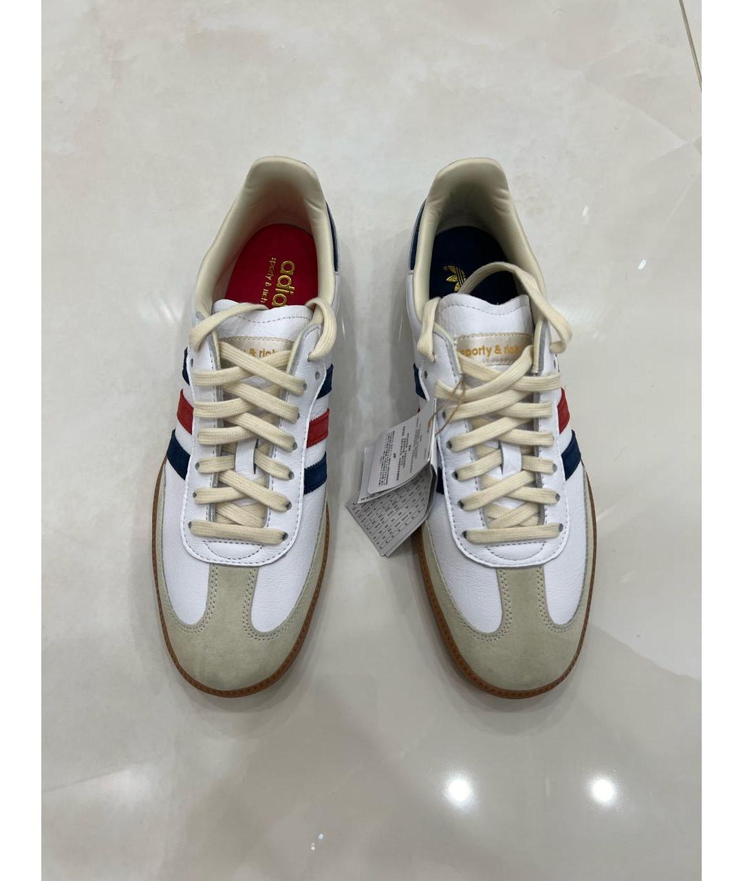 ADIDAS Белые кожаные низкие кроссовки / кеды, фото 2