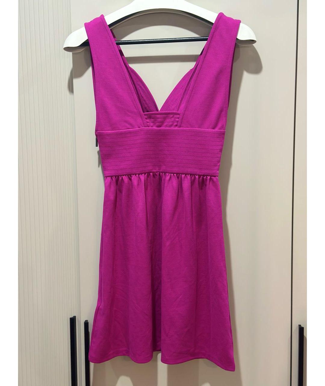 ARMANI EXCHANGE Фуксия вискозное повседневное платье, фото 3