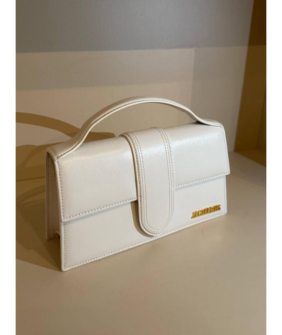 JACQUEMUS Белая кожаная сумка с короткими ручками, фото 7
