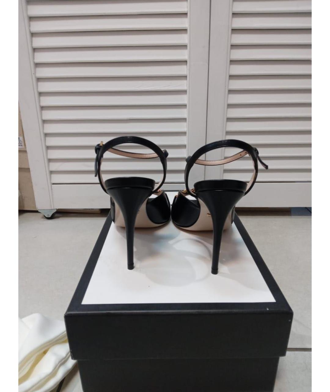 GUCCI Черные кожаные туфли, фото 6