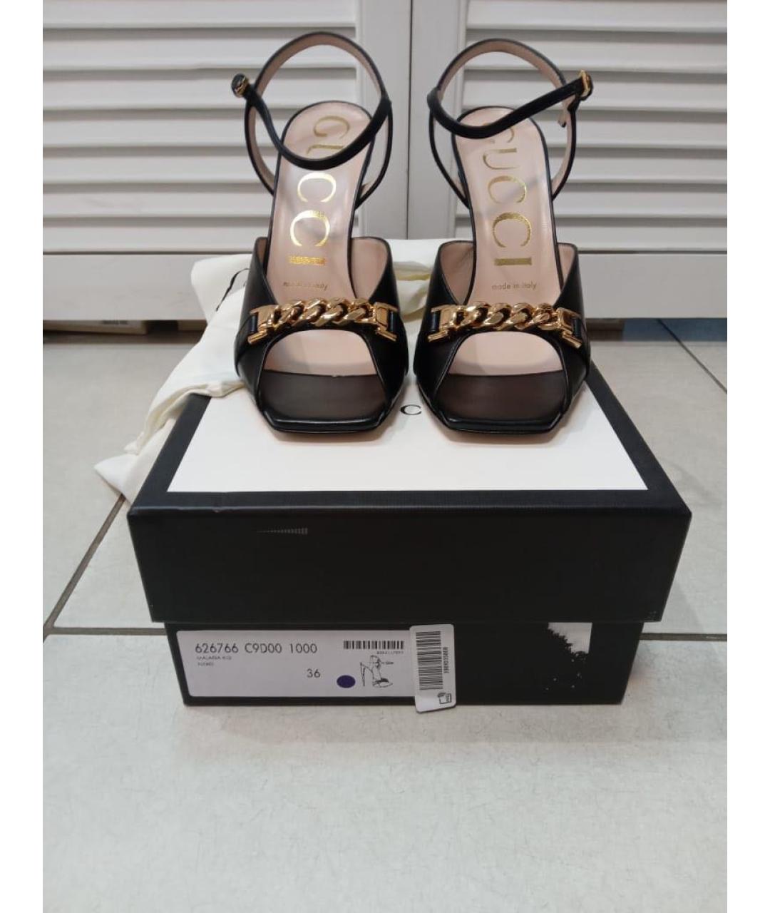 GUCCI Черные кожаные туфли, фото 5