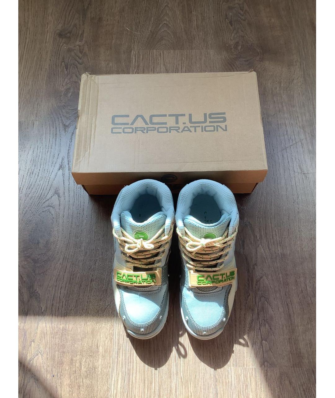 CACTUS JACK BY TRAVIS SCOTT Бирюзовые текстильные высокие кроссовки / кеды, фото 3