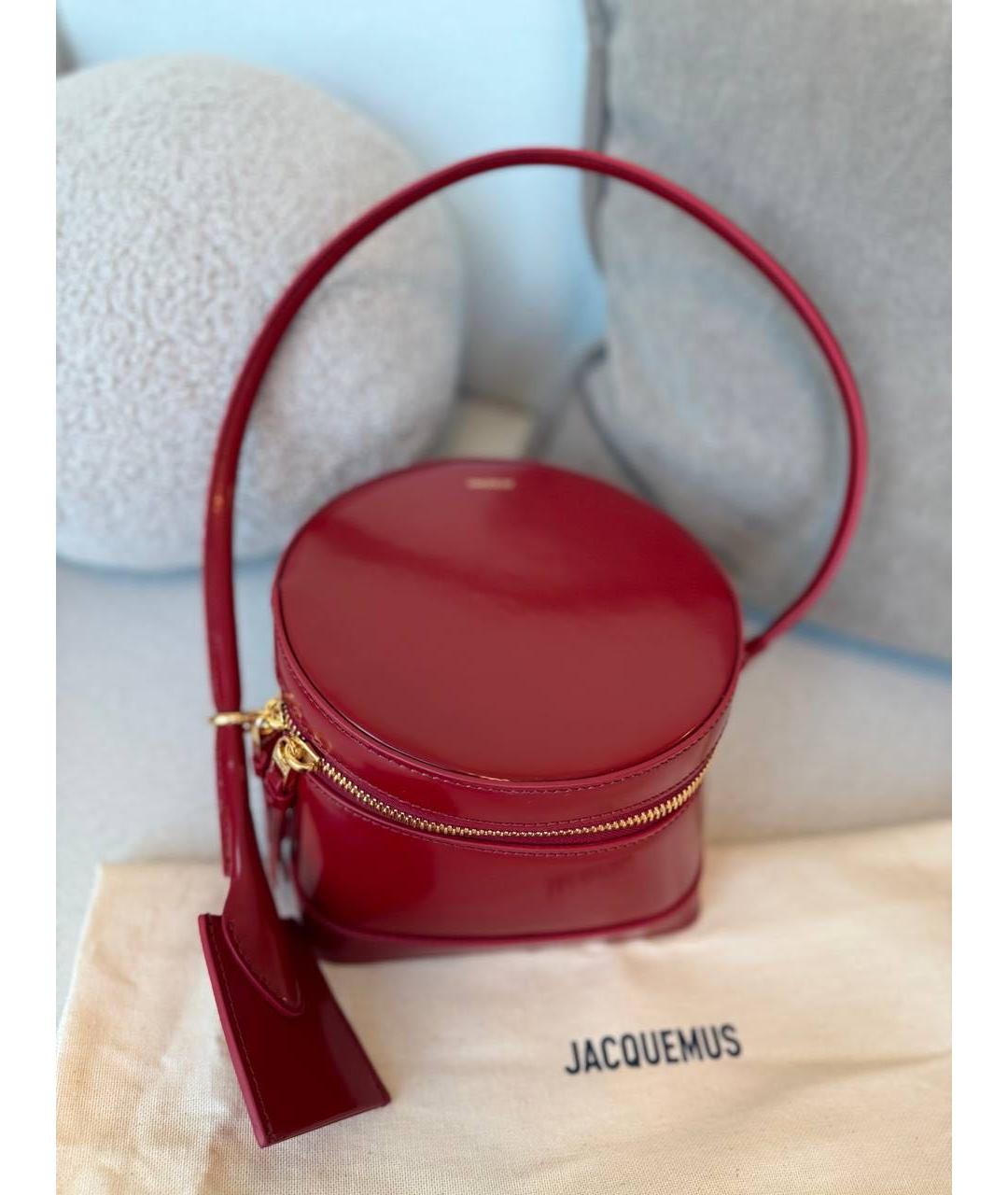 JACQUEMUS Красная кожаная сумка с короткими ручками, фото 3