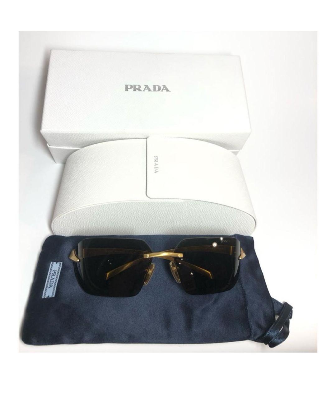 PRADA Черные металлические солнцезащитные очки, фото 4