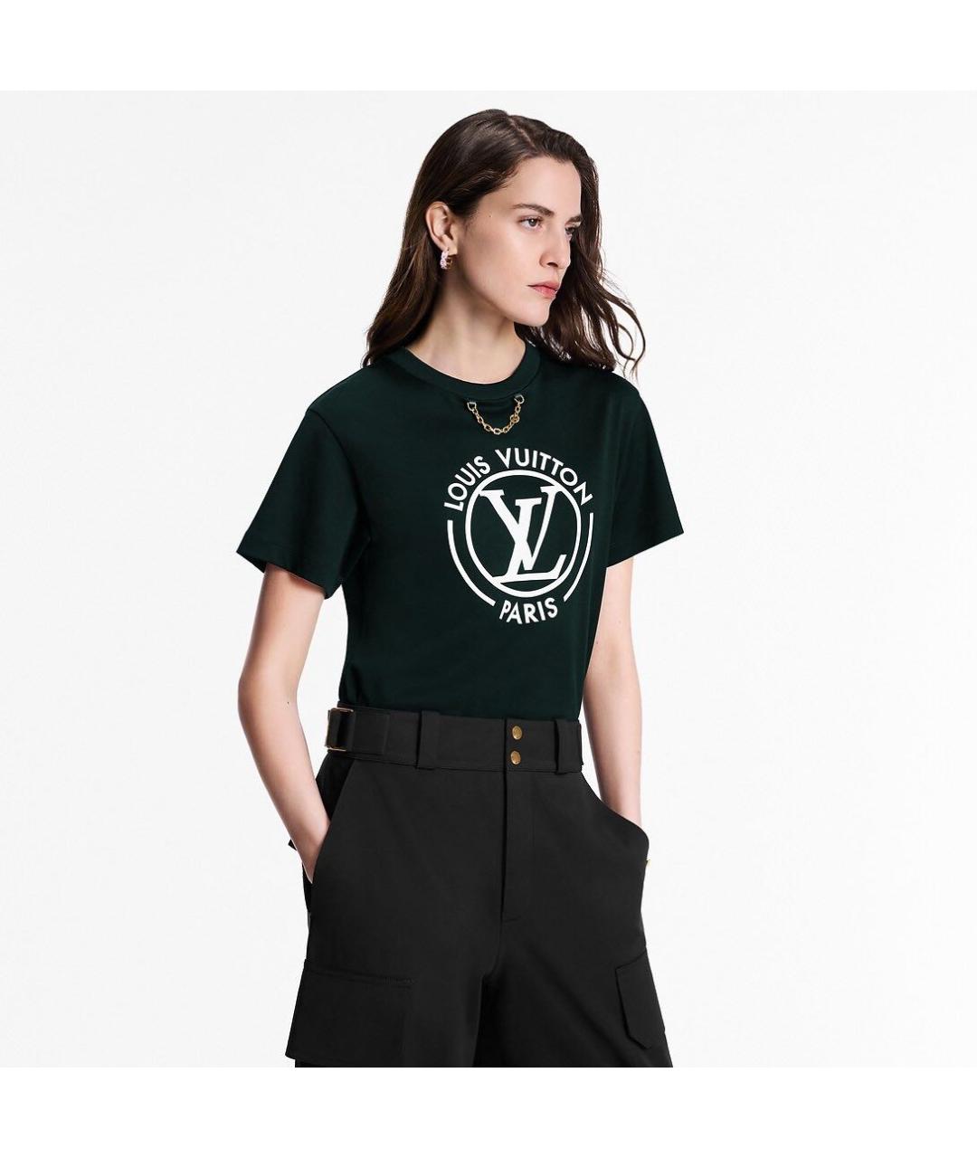 LOUIS VUITTON Черная хлопковая футболка, фото 2