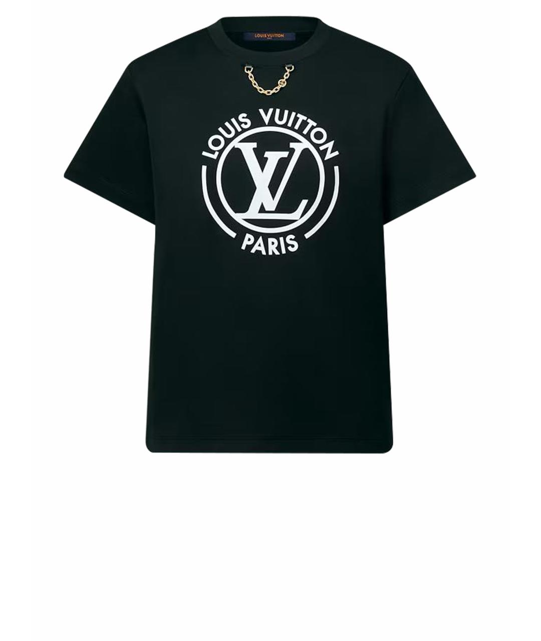 LOUIS VUITTON Черная хлопковая футболка, фото 1