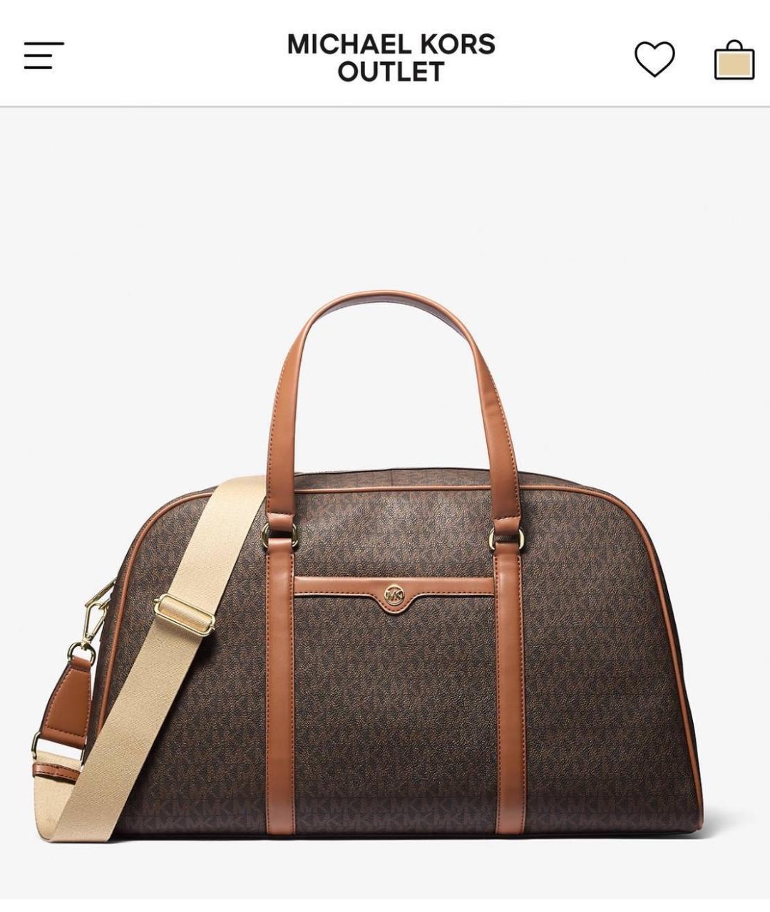 MICHAEL MICHAEL KORS Коричневая дорожная/спортивная сумка, фото 9