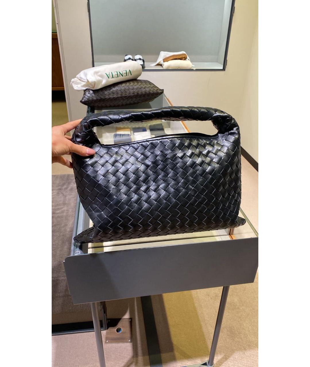 BOTTEGA VENETA Черная кожаная сумка с короткими ручками, фото 2