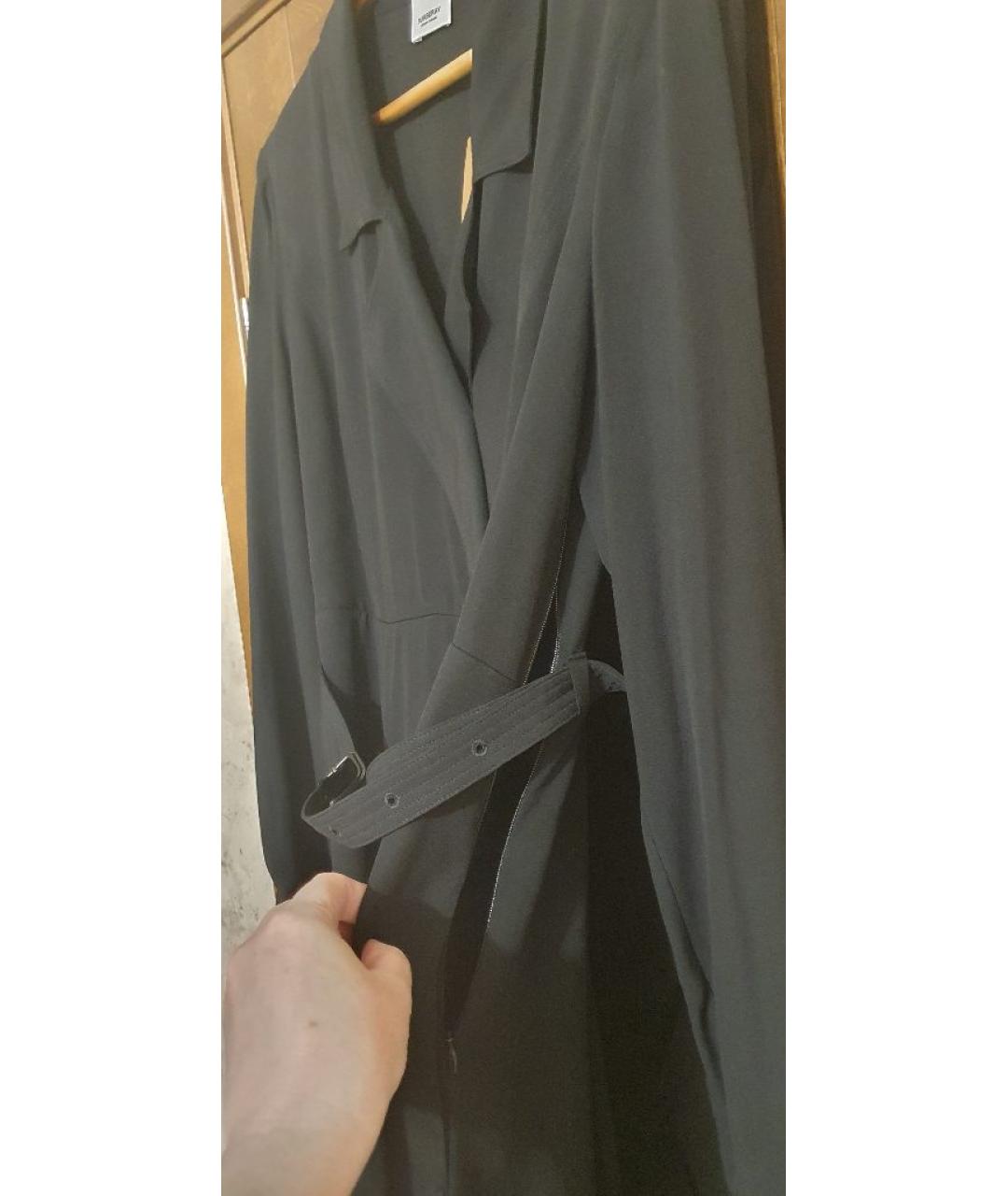 BURBERRY Черное вискозное повседневное платье, фото 5