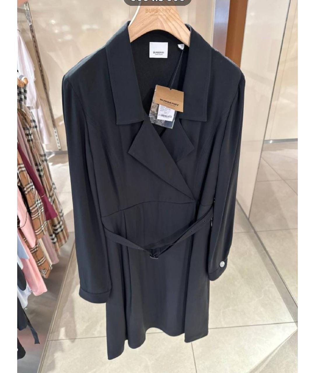 BURBERRY Черное вискозное повседневное платье, фото 9