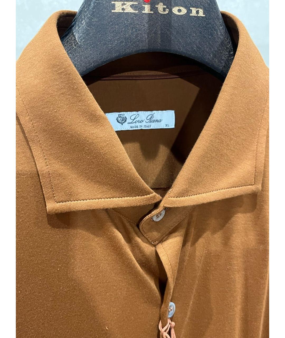 LORO PIANA Коричневая хлопковая кэжуал рубашка, фото 3