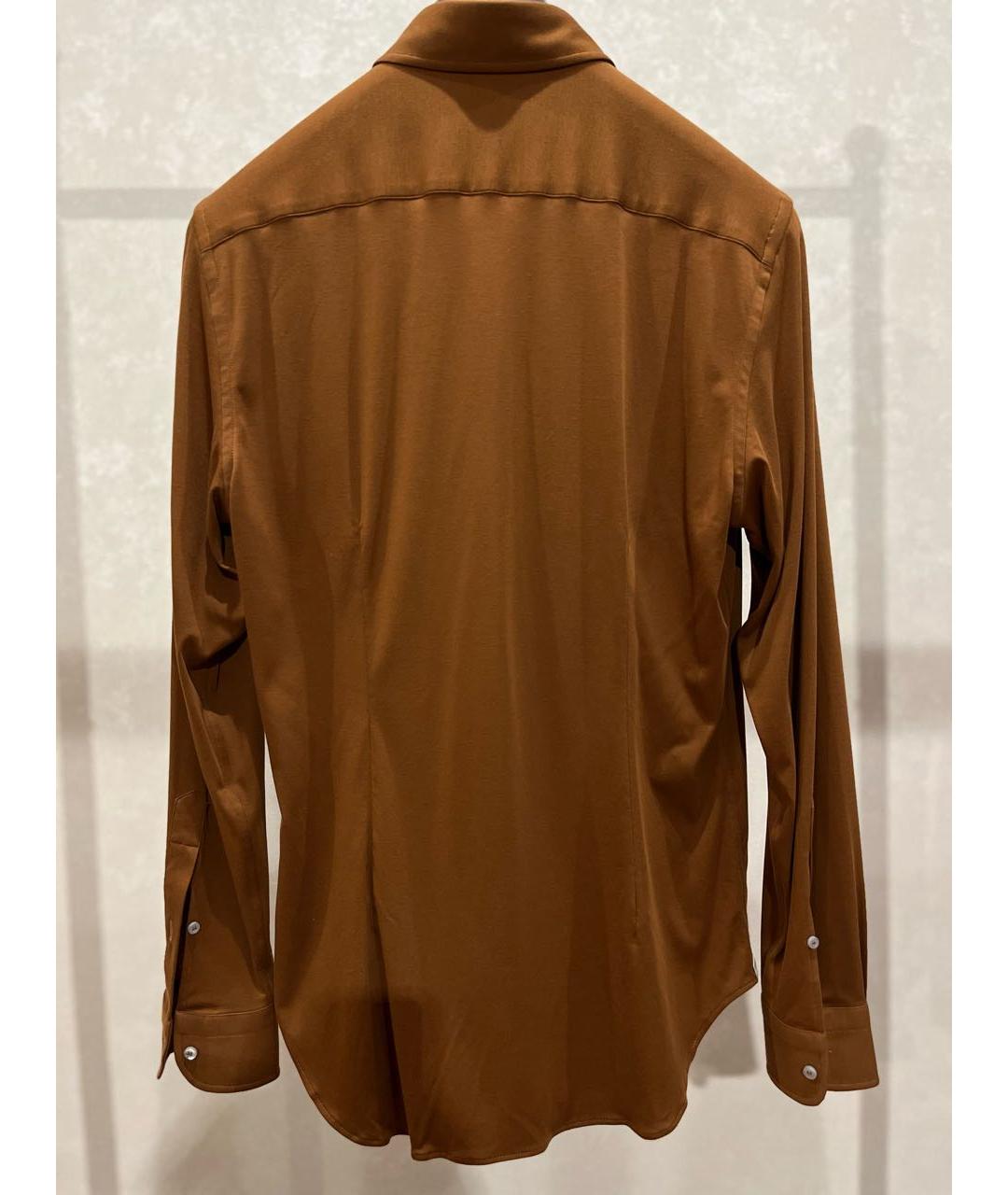 LORO PIANA Коричневая хлопковая кэжуал рубашка, фото 2