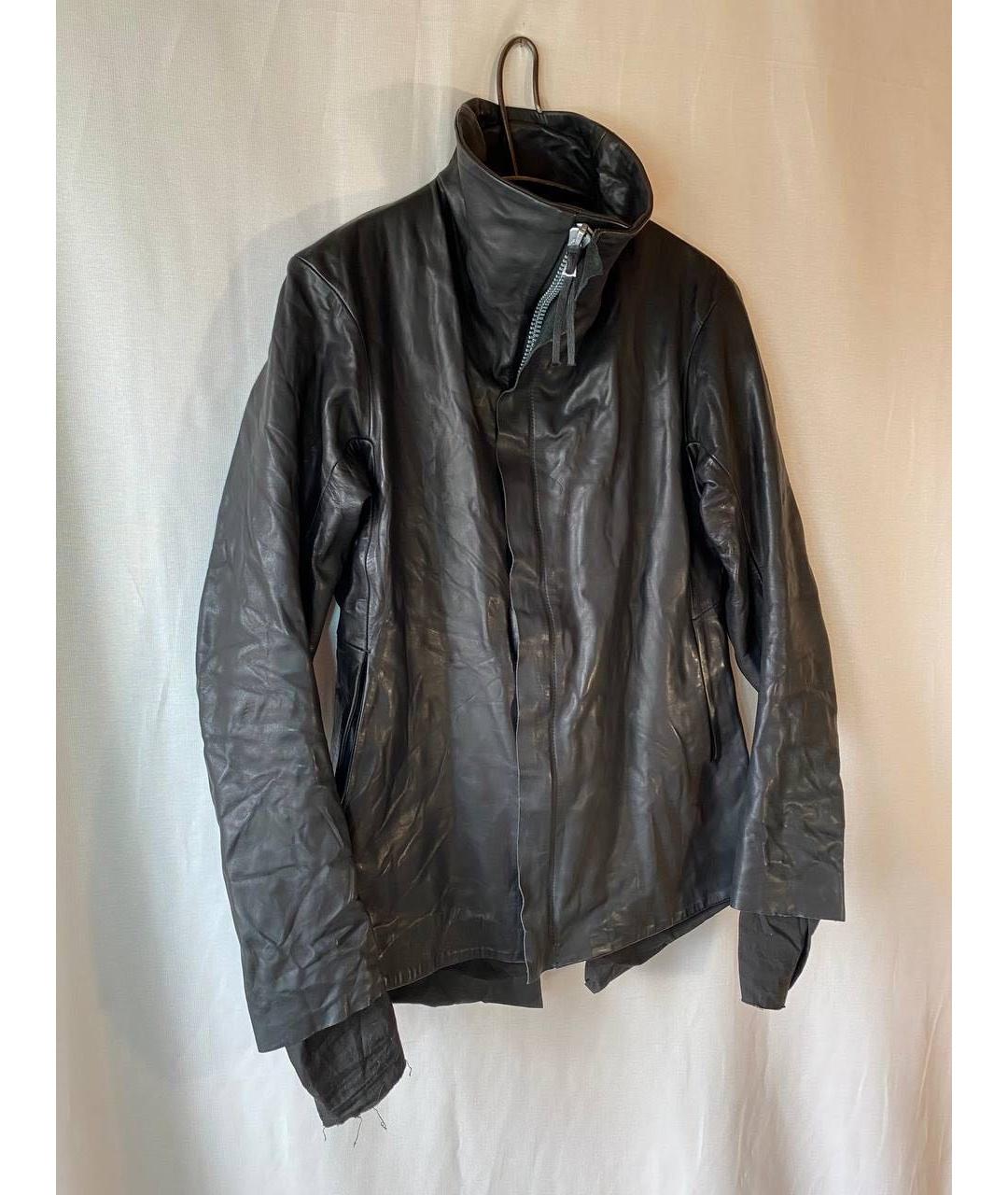 BORIS BIDJAN Черная кожаная куртка, фото 3