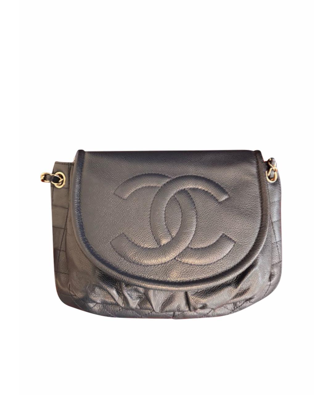 CHANEL Темно-синяя кожаная сумка через плечо, фото 1