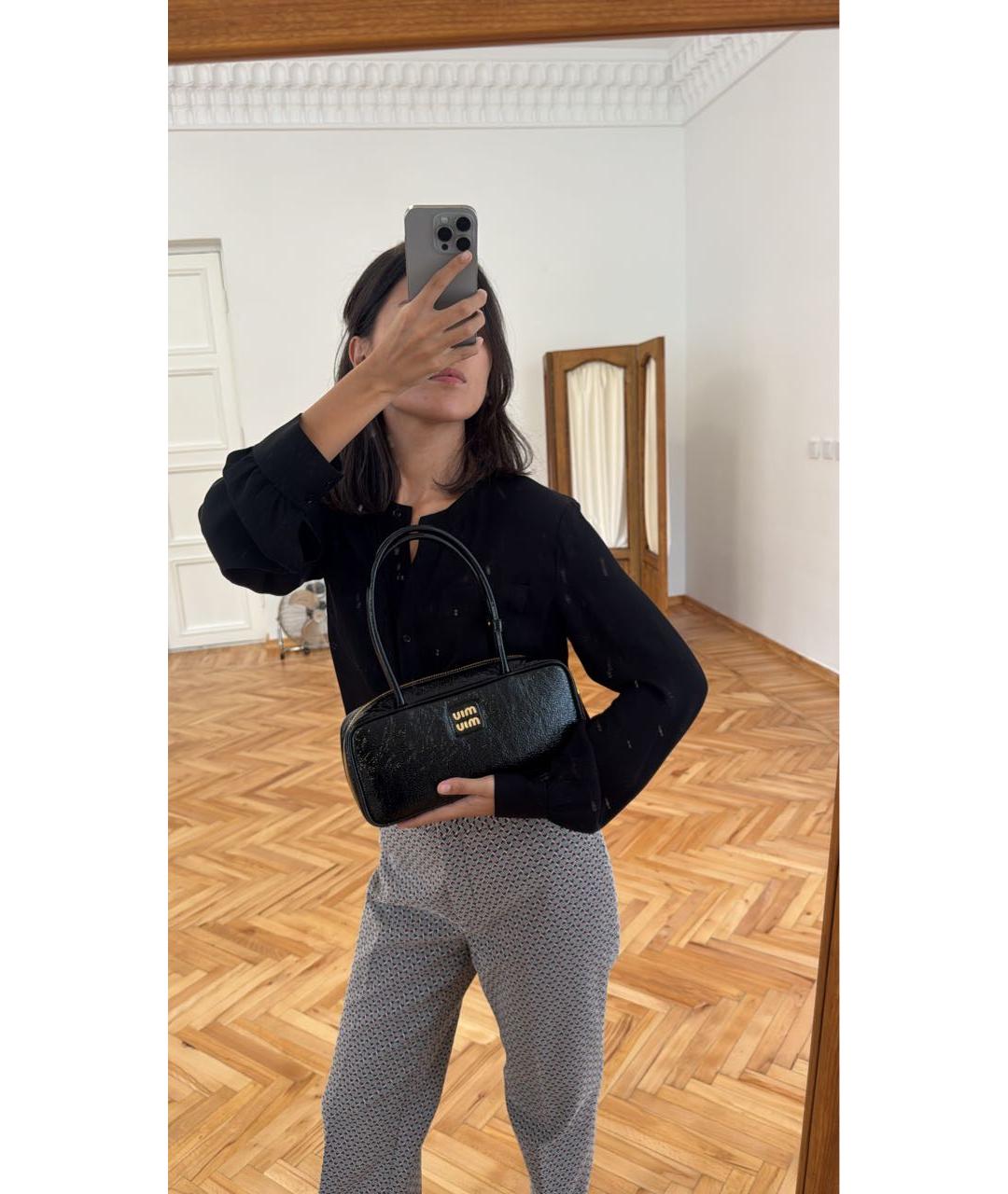 MIU MIU Черная кожаная сумка тоут, фото 6