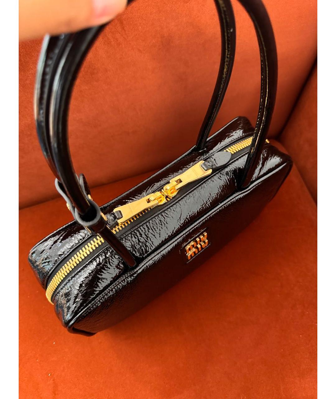 MIU MIU Черная кожаная сумка тоут, фото 4