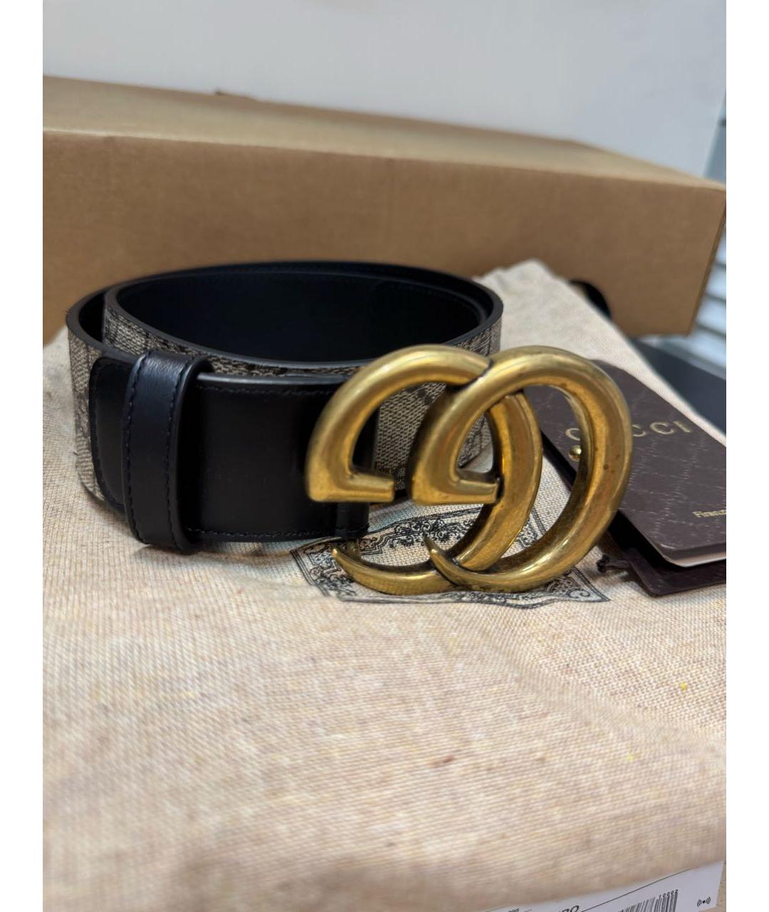 GUCCI Бежевый кожаный ремень, фото 3