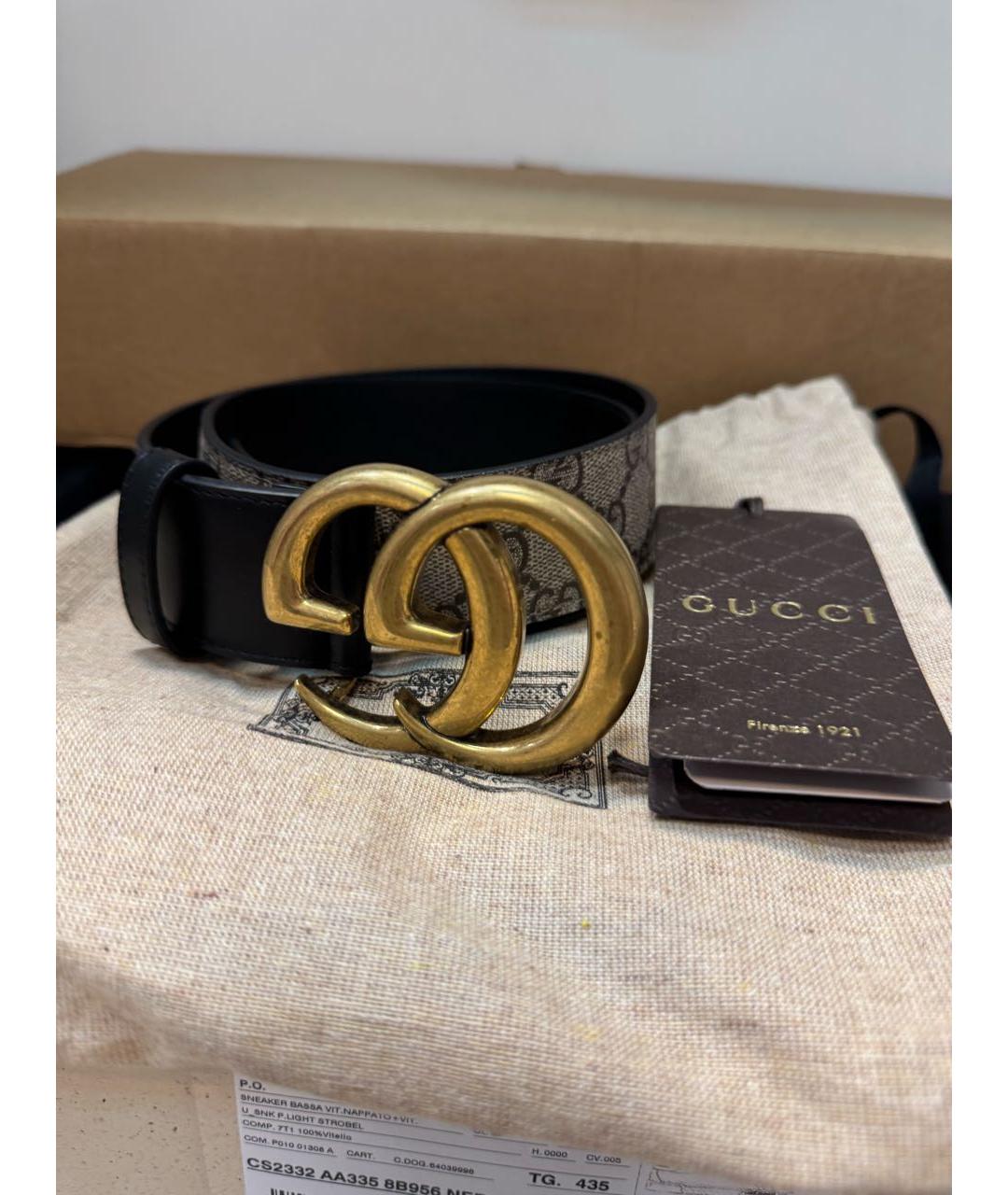 GUCCI Бежевый кожаный ремень, фото 4