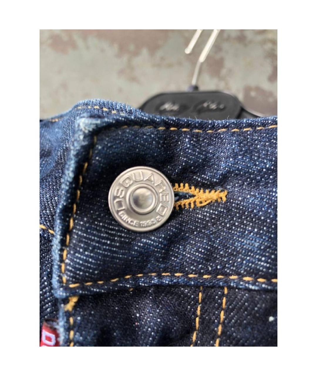 DSQUARED2 Синие хлопковые прямые джинсы, фото 7