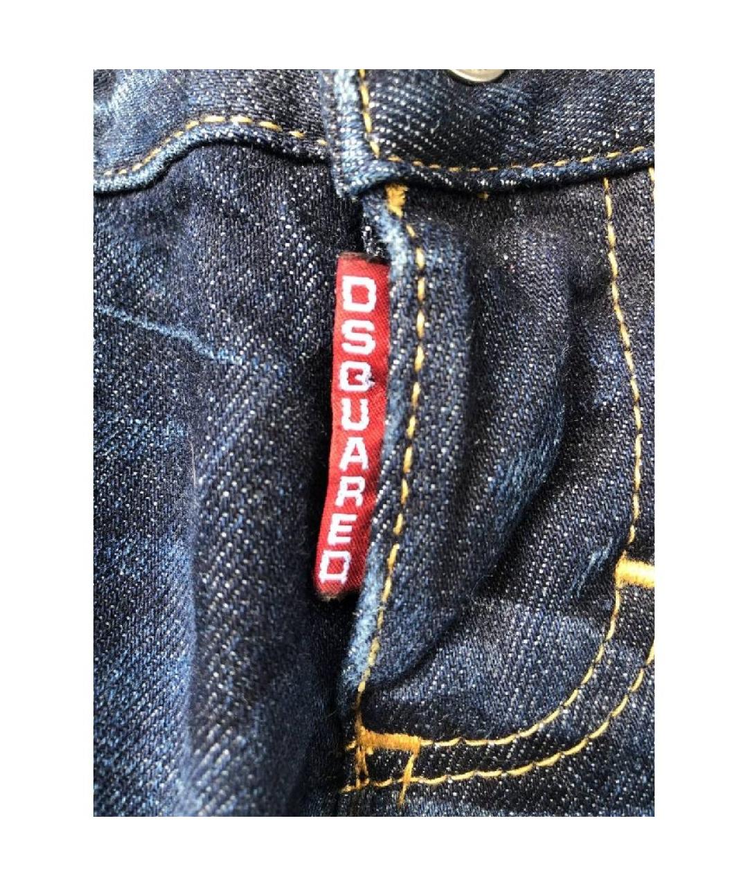DSQUARED2 Синие хлопковые прямые джинсы, фото 5