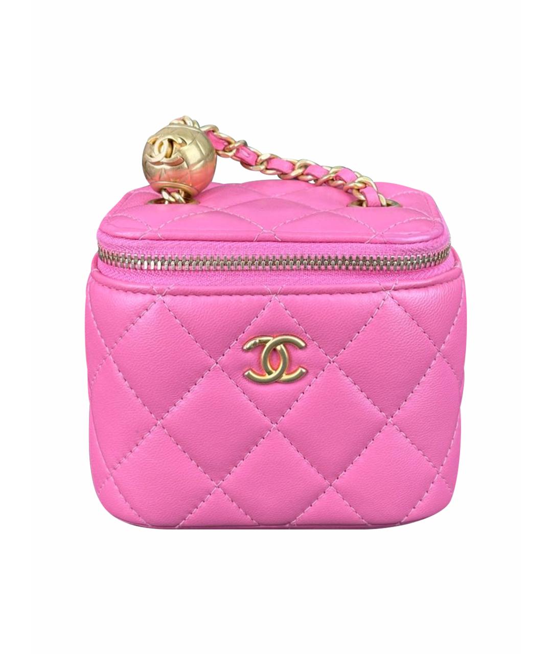 CHANEL Розовая кожаная сумка с короткими ручками, фото 9